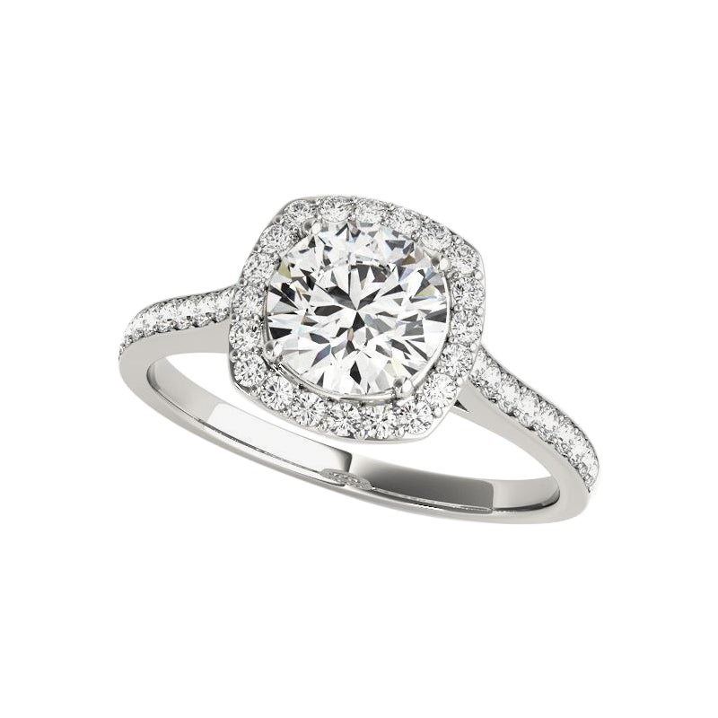 GIA Certified 1.10ct Round Halo Cathedral Vintage Platinum Diamond Ring For Sale
