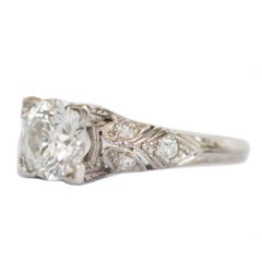 GIA Certified 1.11 Carat Diamond Platinum Engagement Ring