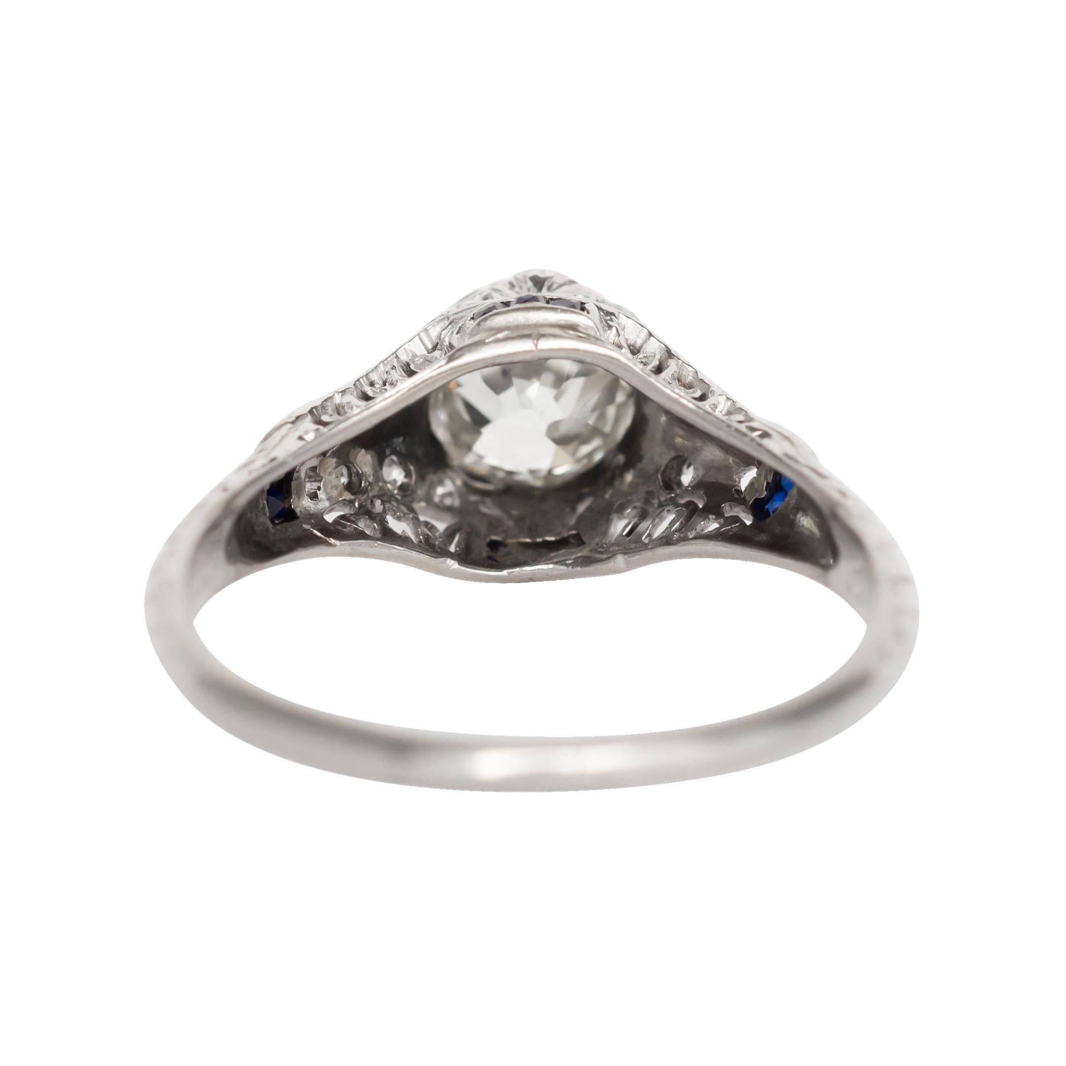 GIA Certified 1.11 Carat Diamond Platinum Engagement Ring In Good Condition For Sale In Hicksville, NY