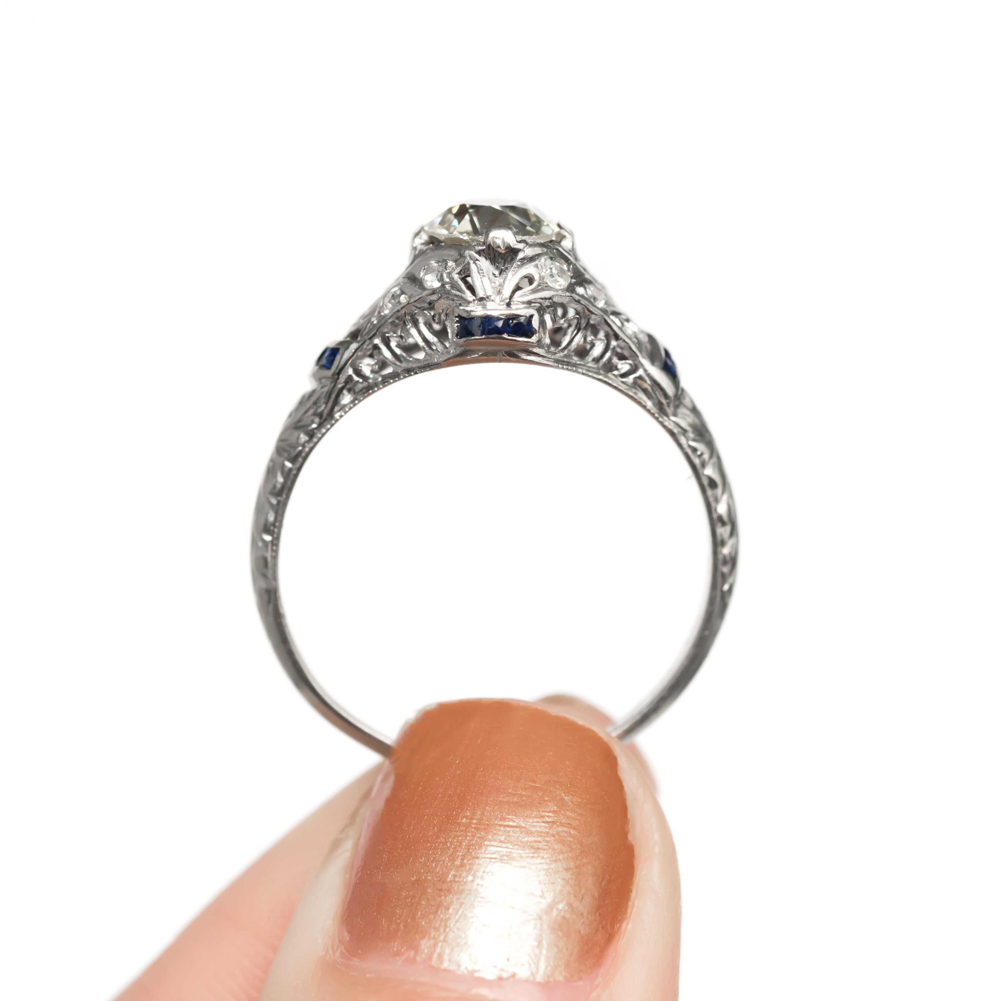 Women's or Men's GIA Certified 1.11 Carat Diamond Platinum Engagement Ring For Sale