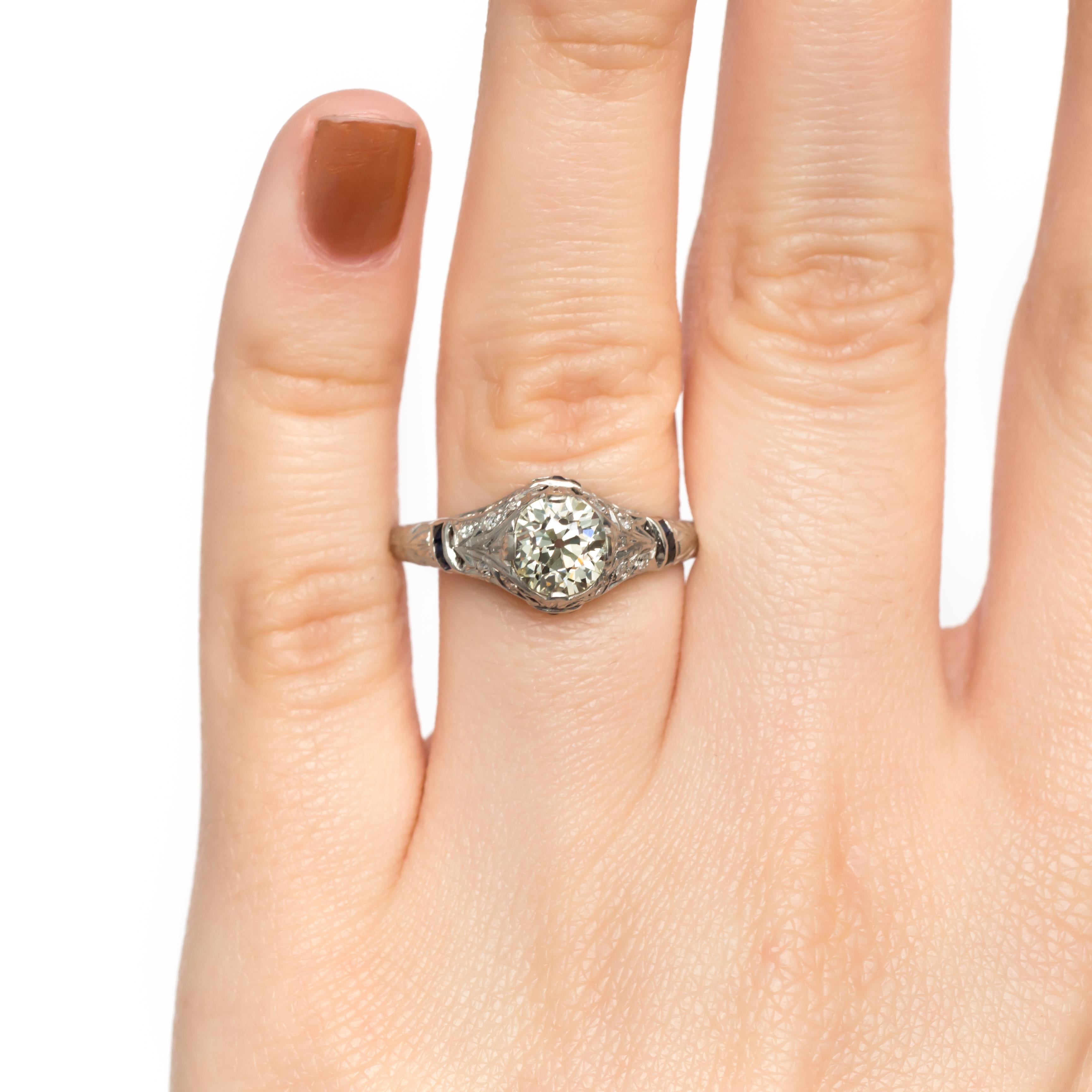 GIA Certified 1.11 Carat Diamond Platinum Engagement Ring For Sale 1