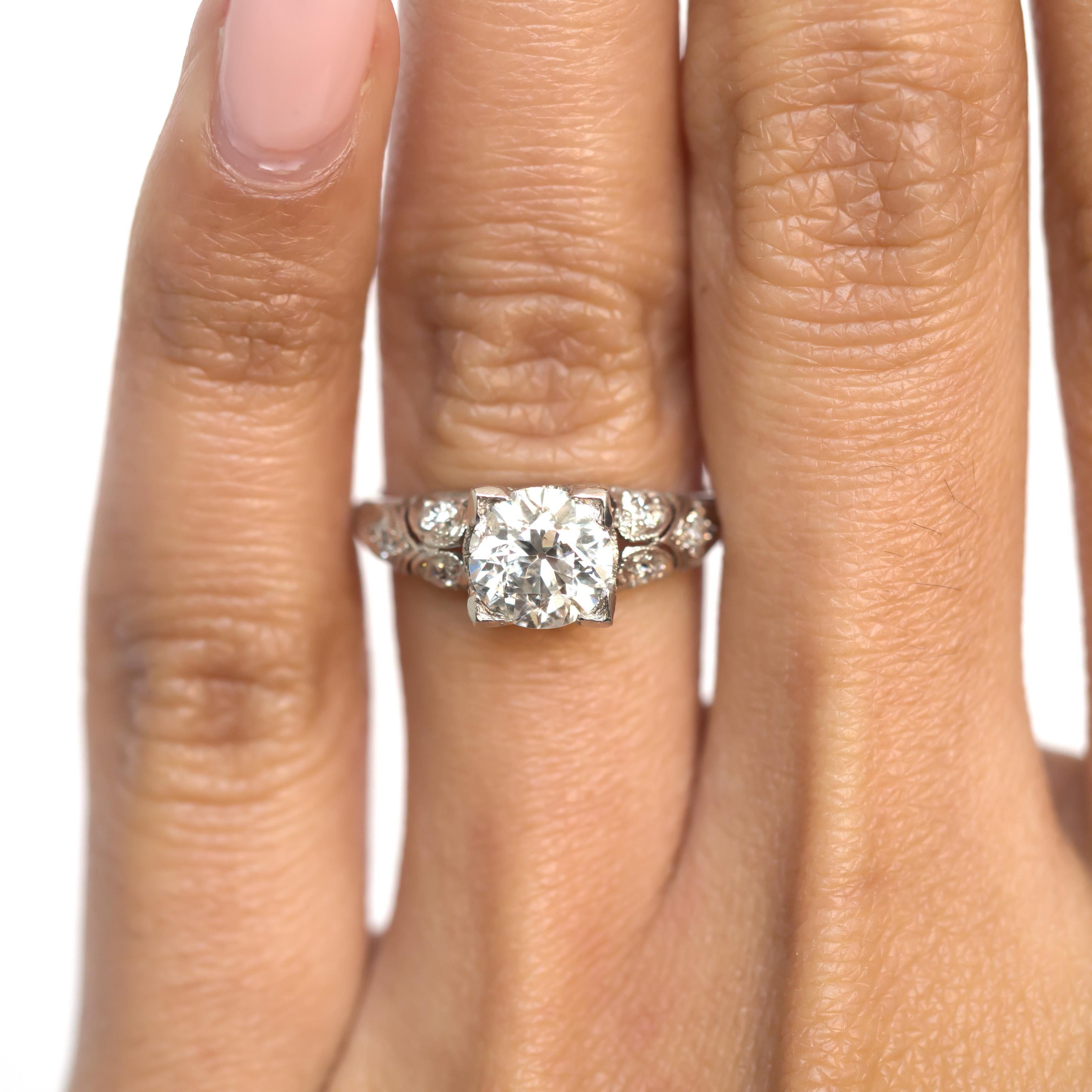 Women's or Men's GIA Certified 1.11 Carat Diamond Platinum Engagement Ring For Sale
