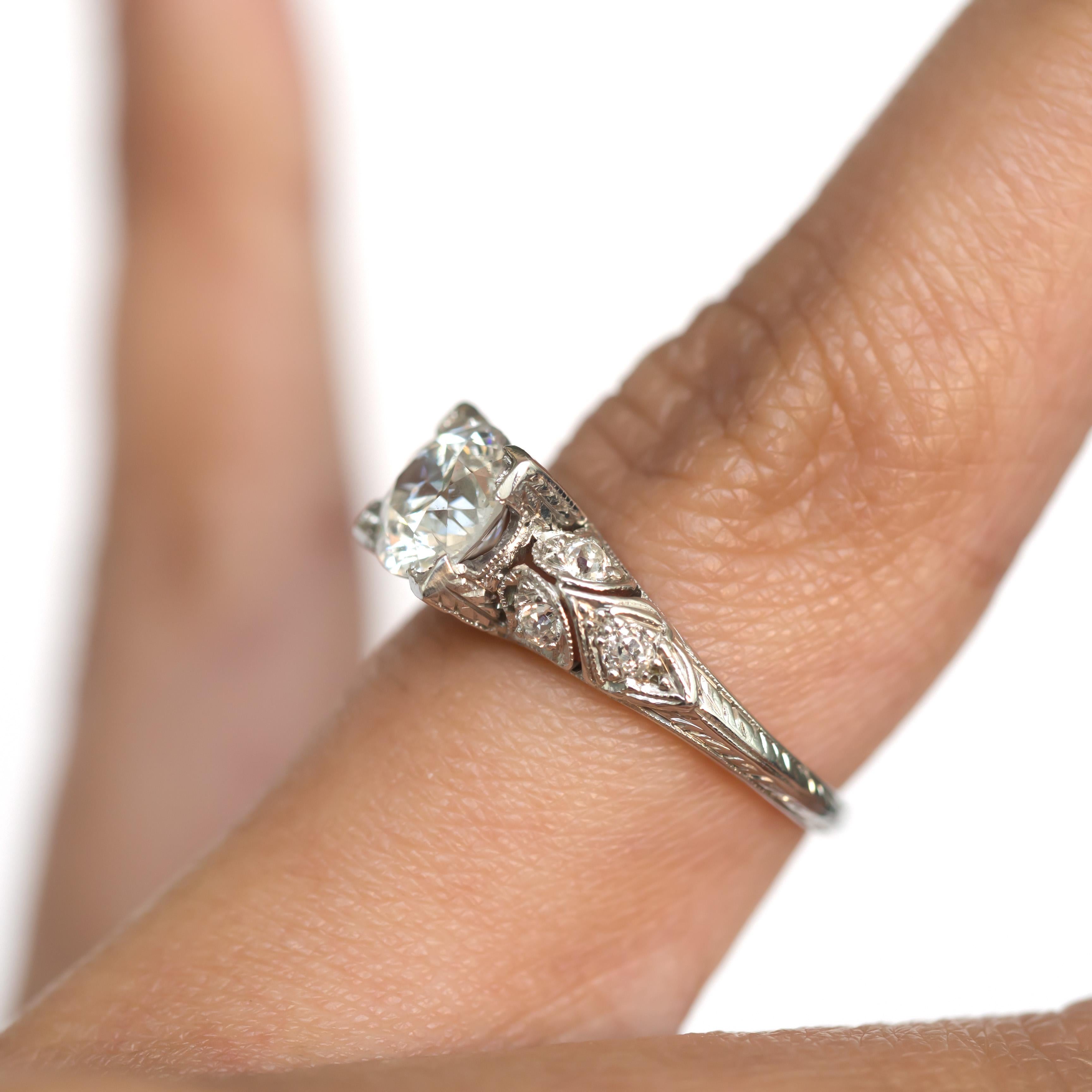 GIA Certified 1.11 Carat Diamond Platinum Engagement Ring For Sale 1