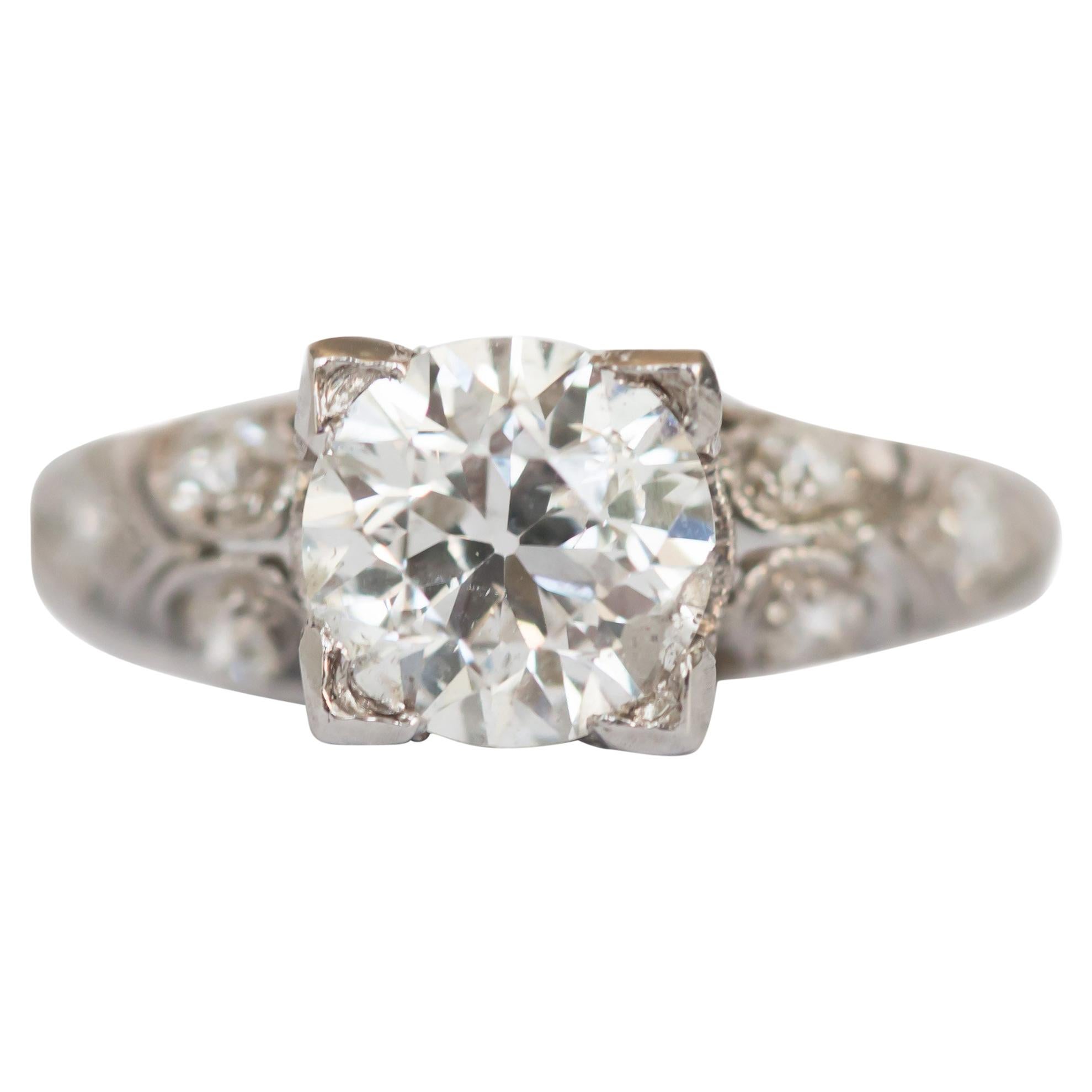 Anello di fidanzamento in platino con diamante certificato GIA da 1.11 carati