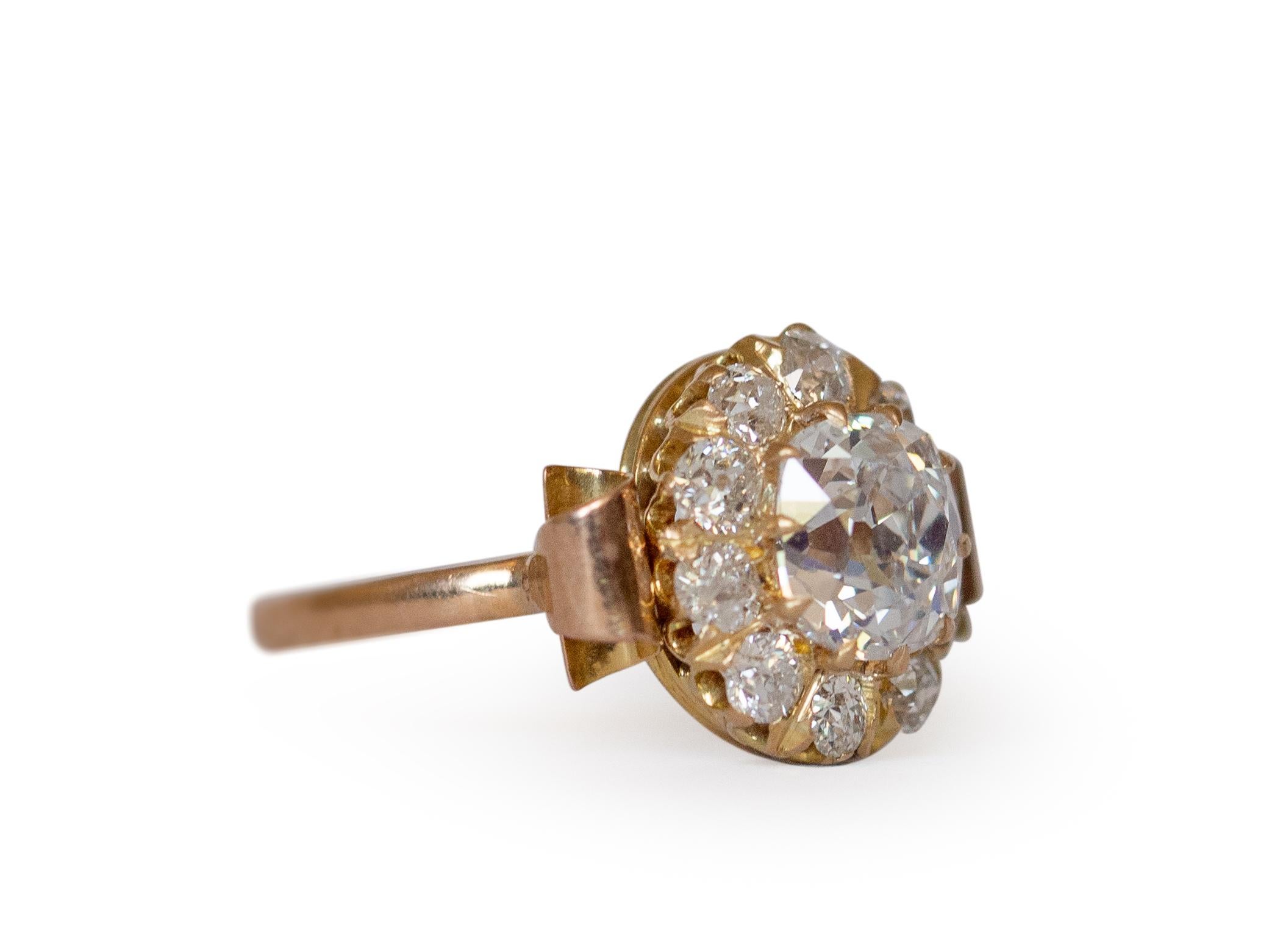 Edwardian GIA Certified 1.11 Carat Diamond Yellow Gold Engagement Ring