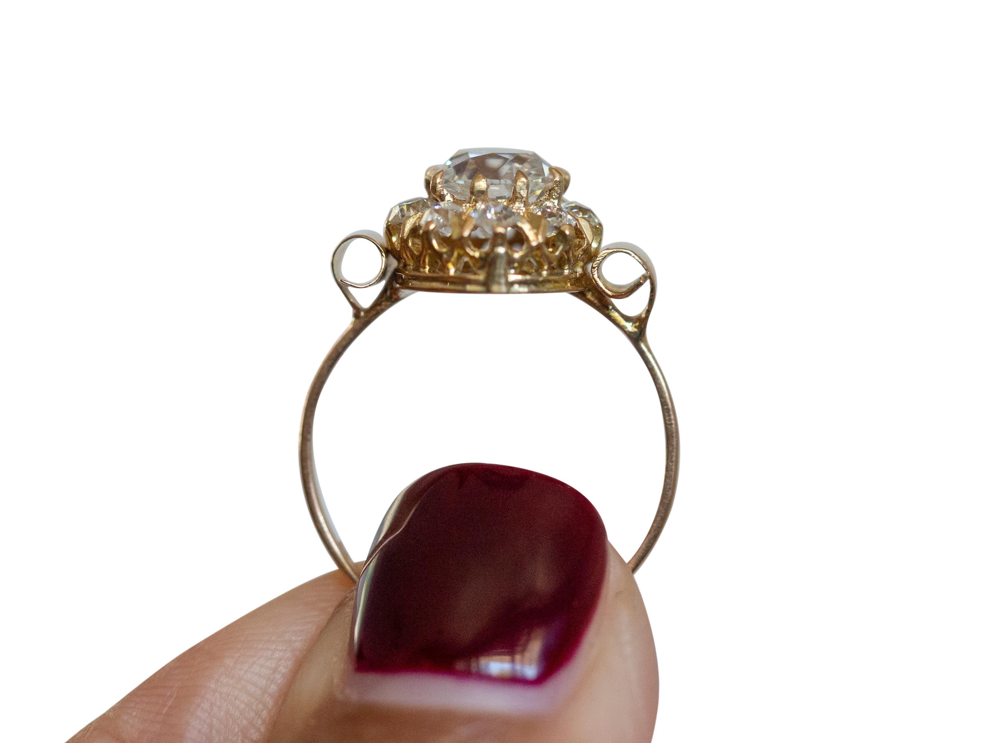 GIA Certified 1.11 Carat Diamond Yellow Gold Engagement Ring In Good Condition In Atlanta, GA