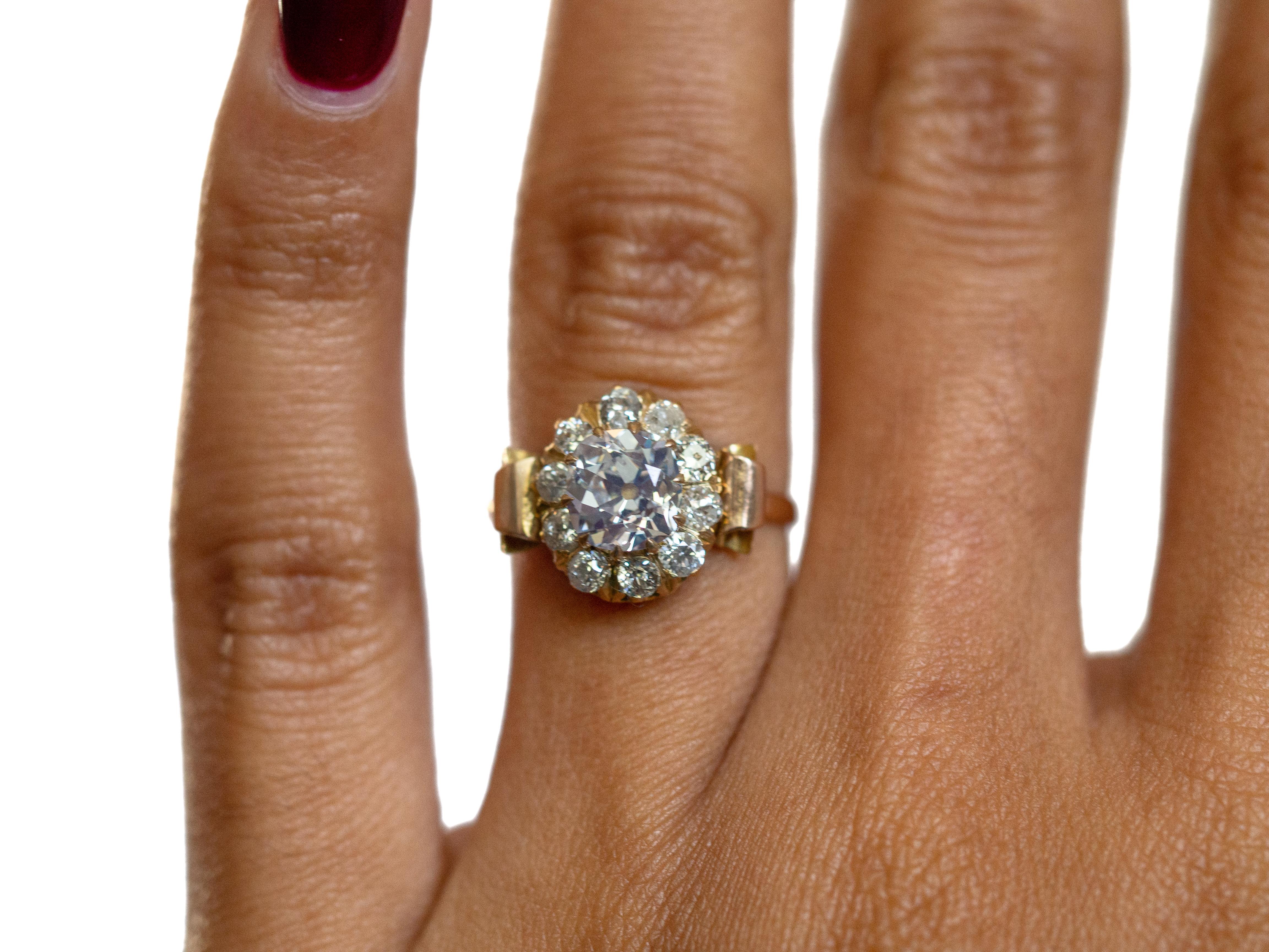 Women's or Men's GIA Certified 1.11 Carat Diamond Yellow Gold Engagement Ring