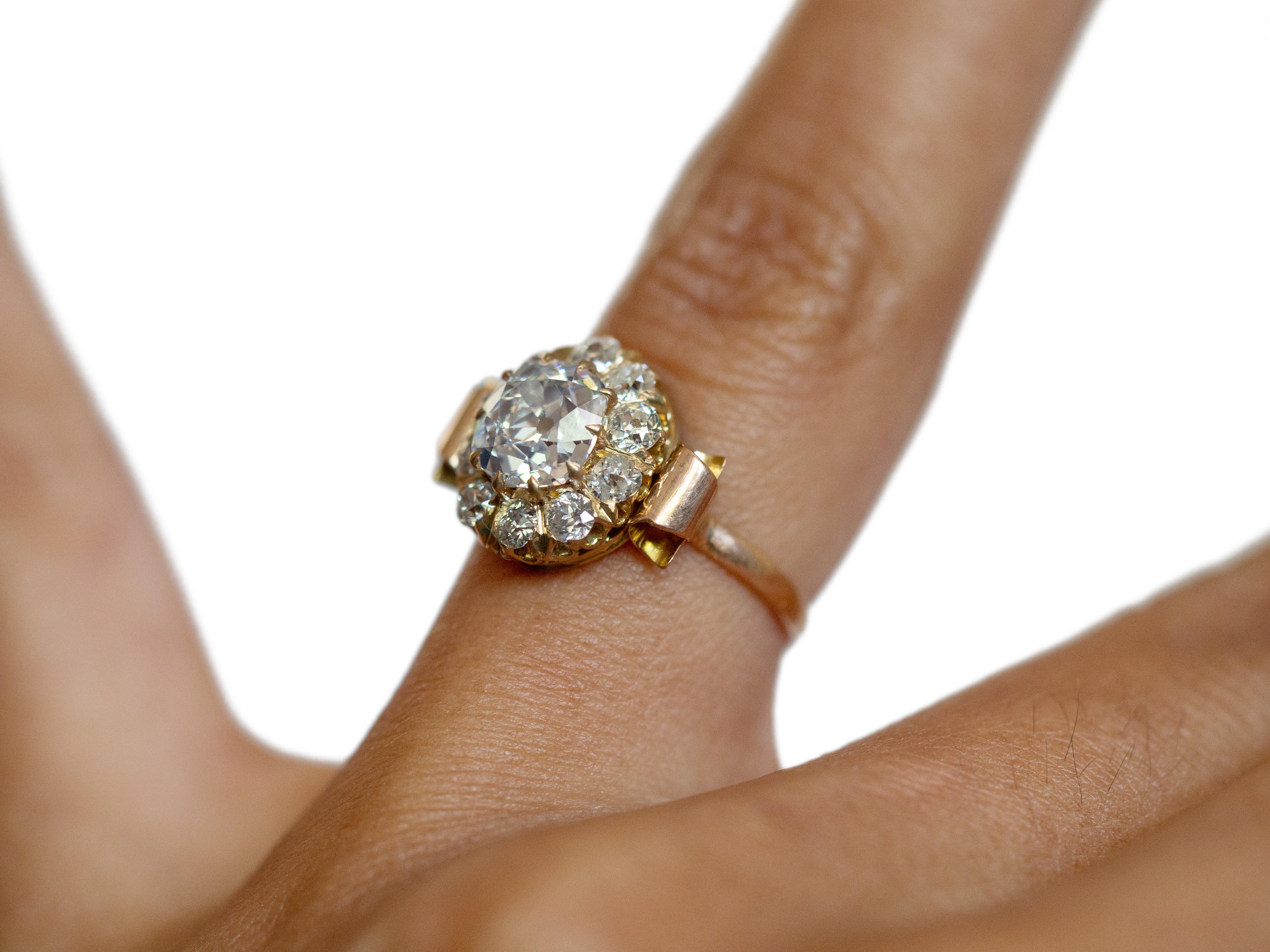GIA Certified 1.11 Carat Diamond Yellow Gold Engagement Ring 1