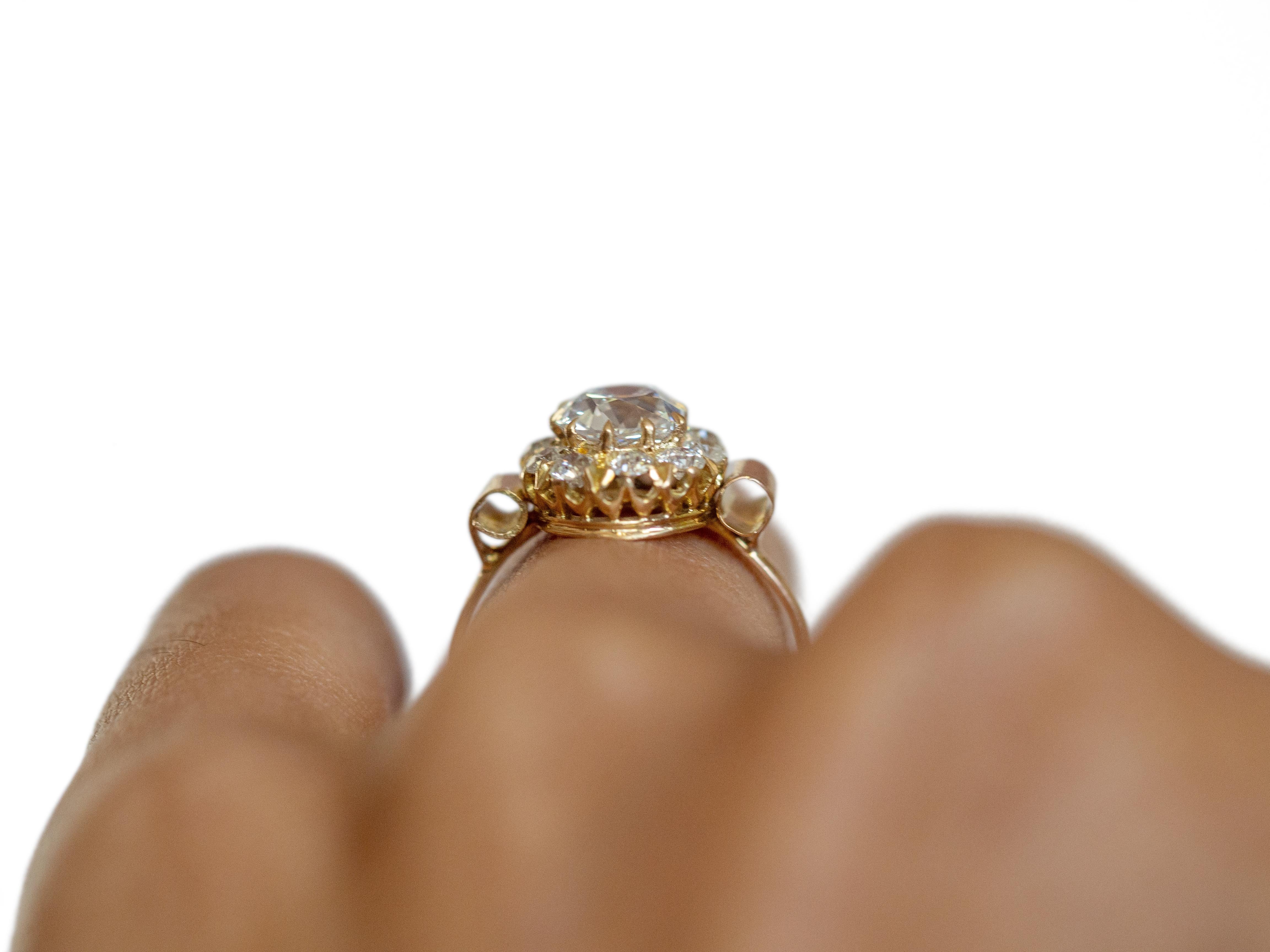 GIA Certified 1.11 Carat Diamond Yellow Gold Engagement Ring 2