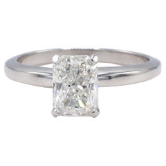 GIA Certified 1.11 Carat I VS1 Radiant Natural Diamond Solitaire Engagement Ring