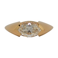 GIA Certified 1.11 Carat Marquise Brilliant Cut Diamond Ring Set in 18k
