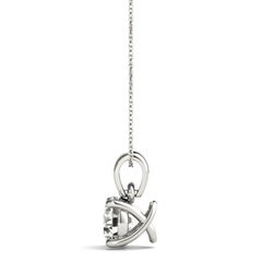 GIA Certified 1.11 Carat Round Diamond X Basket White Gold Pendant Necklace
