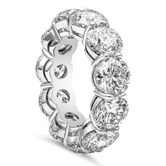 GIA Certified 11.10 Carats Total Round Diamond Eternity Wedding Band Ring