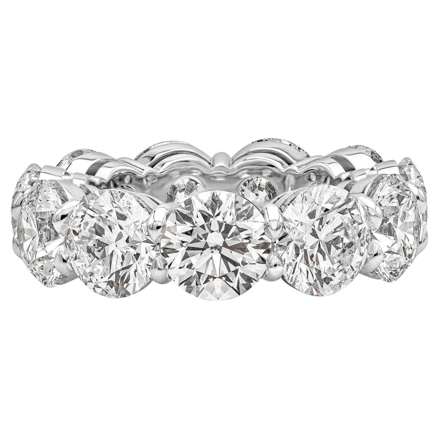 GIA Certified 11.10 Carats Total Round Diamond Eternity Wedding Band Ring