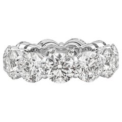 Alianza de boda de diamantes redondos con certificado GIA de 11,10 quilates totales
