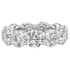 GIA Certified 11.10 Carats Total Round Diamond Eternity Wedding Band Ring