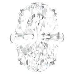 GIA Certified 11.13 Ct. Oval Cut Diamond Tapered Baguette Ring