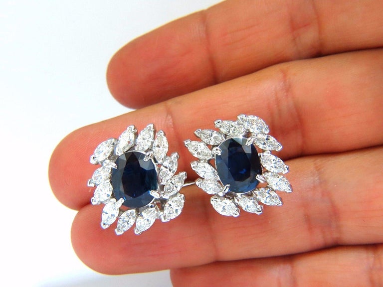 GIA Certified 11.16 Carat Natural Royal Blue Sapphire Diamond Earrings ...