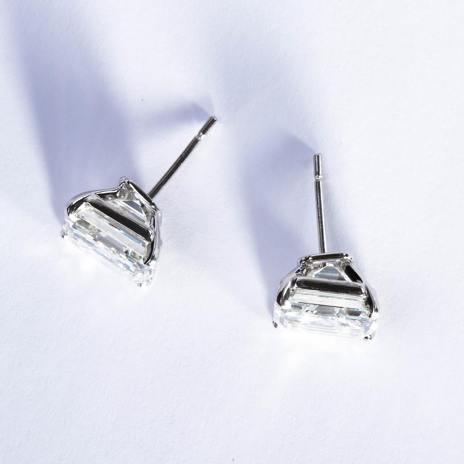 Women's or Men's GIA Certified 11.18 Carat Asscher Cut Diamond Stud Earrings