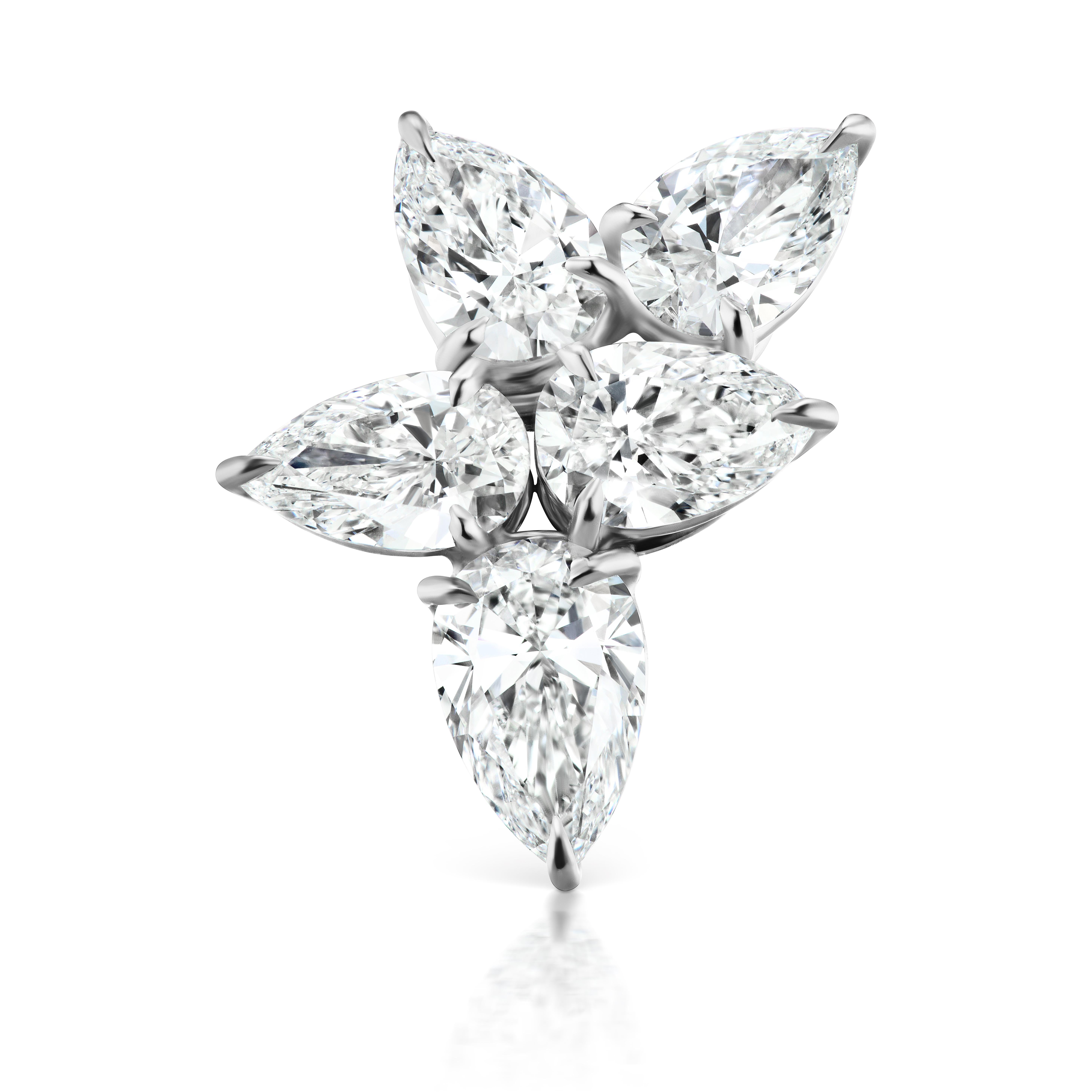 Taille poire Boucles d'oreilles en grappe de diamants en forme de poire de 11,18 carats certifiés par le GIA en vente