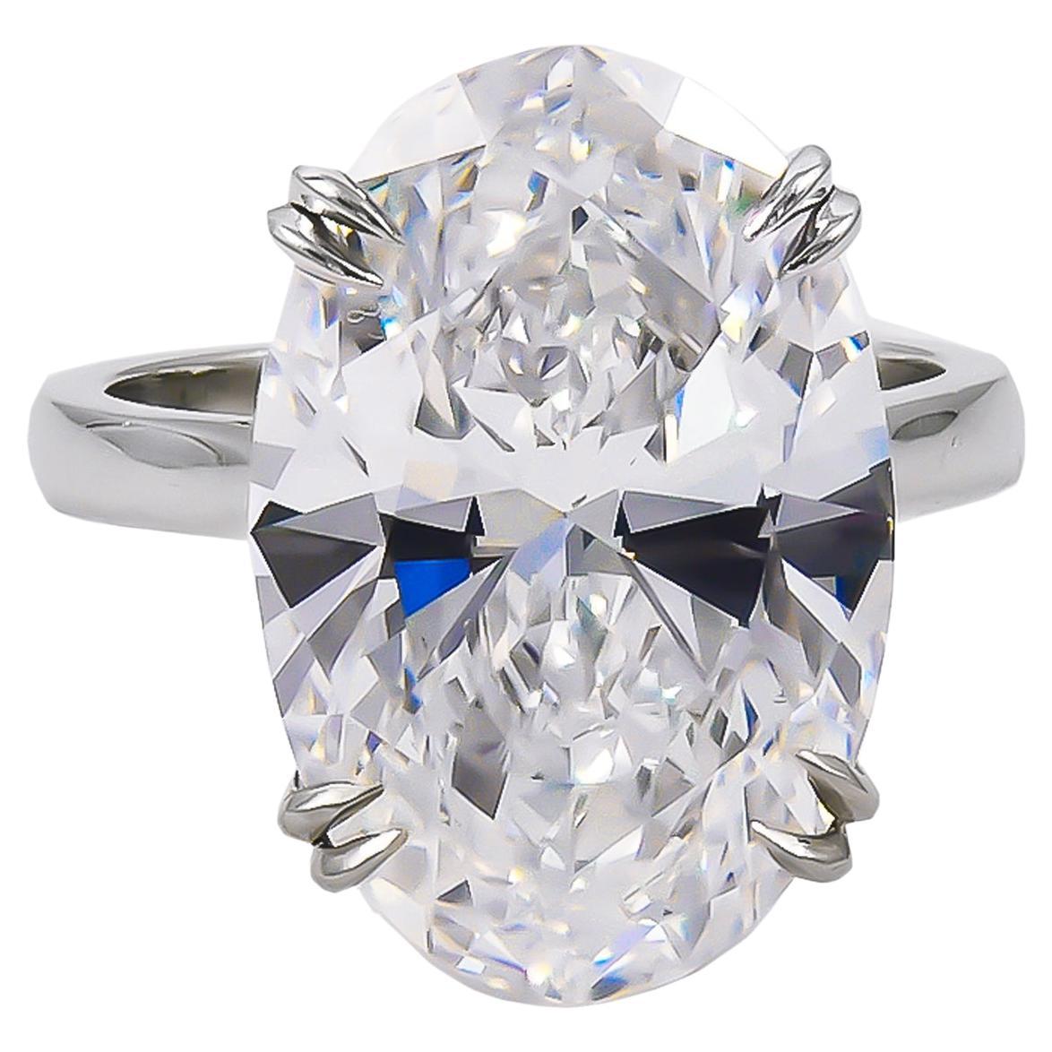 Spectra Fine Jewelry, bague de fiançailles avec diamant ovale certifié GIA de 11,19 carats
