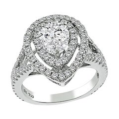 Anillo de compromiso de diamantes certificado por GIA de 1.11ct
