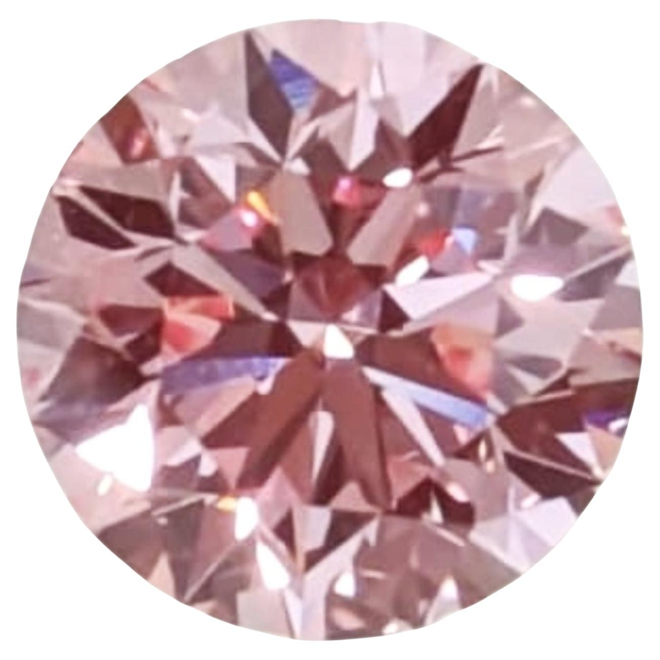 GIA Certified 1.11CT HPHT VVS1 Round Brilliante Cut Natural Pink Diamond in vendita