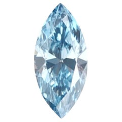 GIA Certified 1.11ct Fancy Vivid Greenish Blue Diamond, Marquise, VVS2
