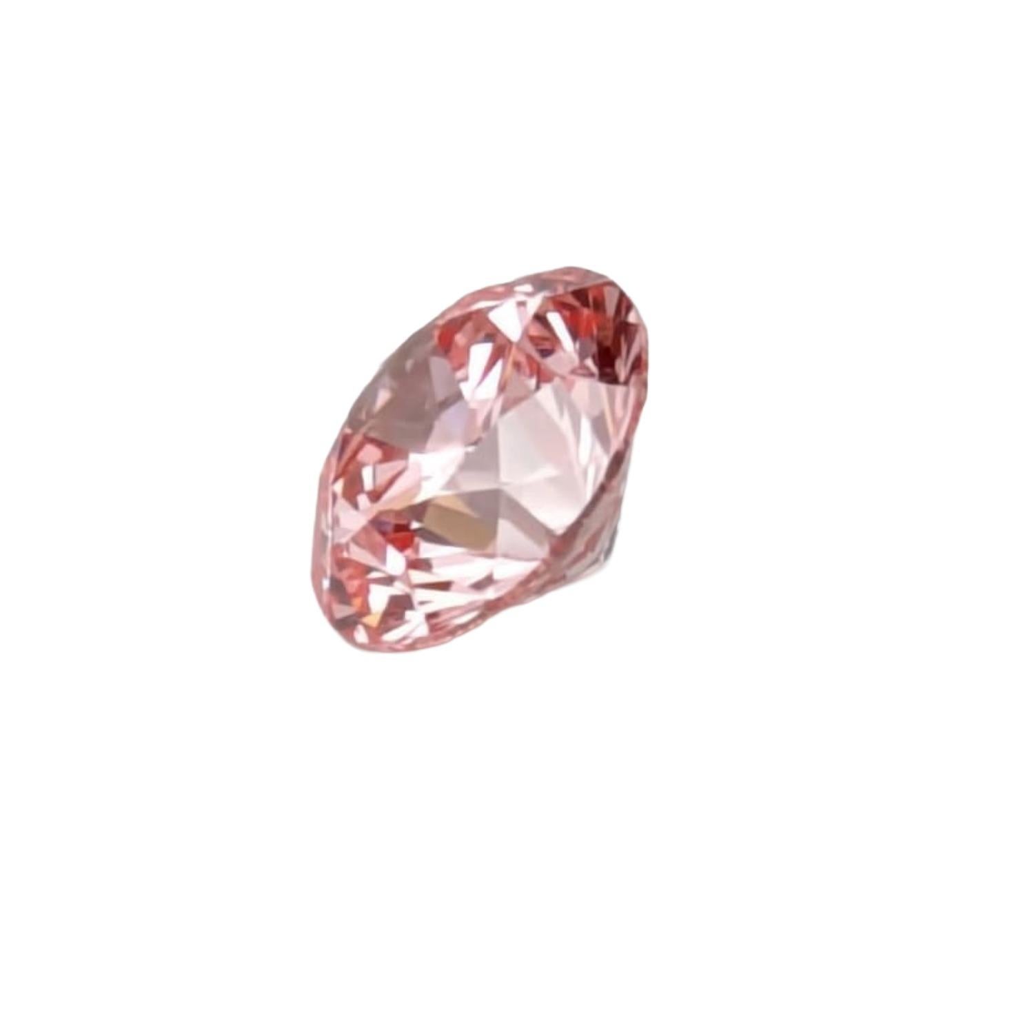 Taglio brillante GIA Certified 1.11CT HPHT VVS1 Round Brilliante Cut Natural Pink Diamond in vendita