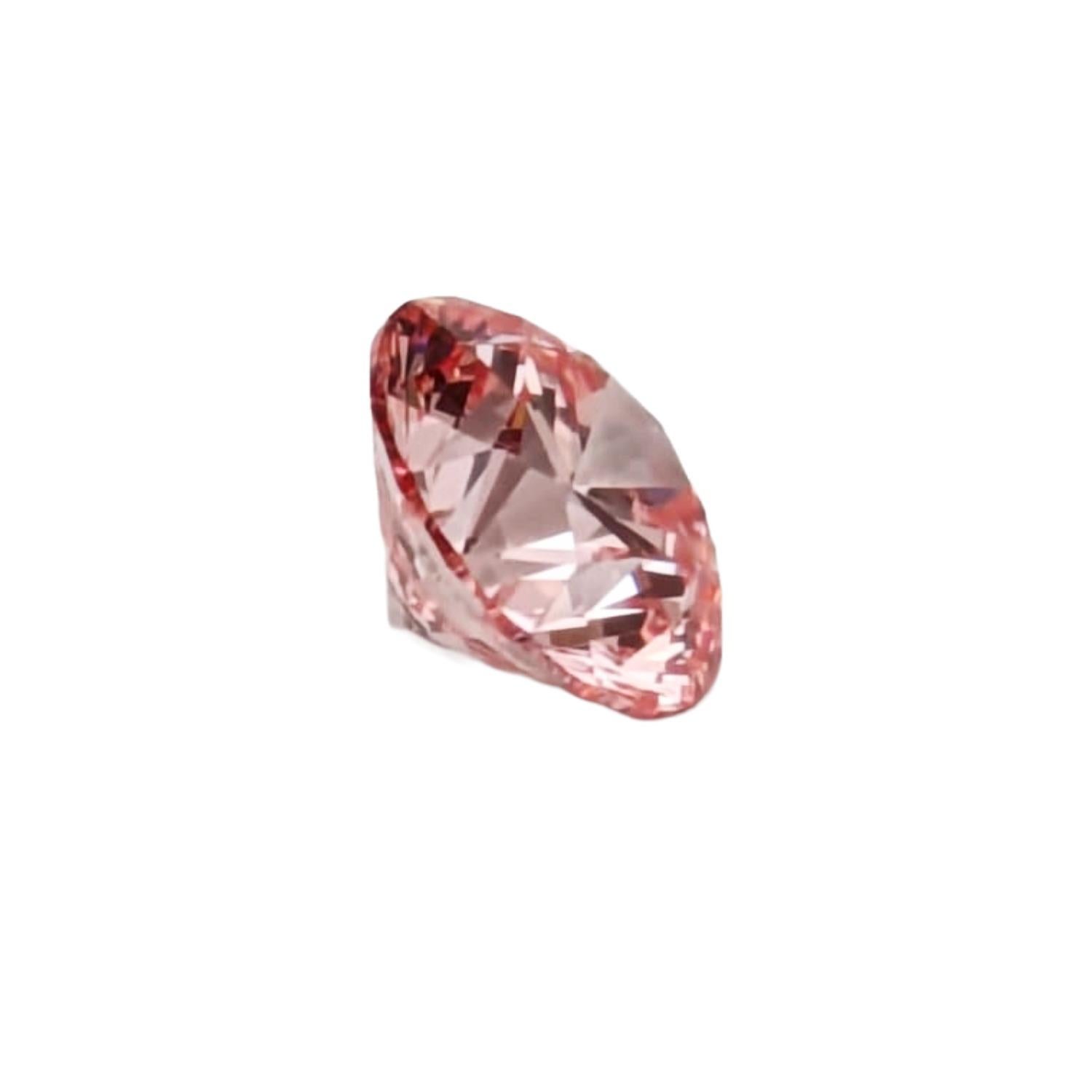 GIA Certified 1.11CT HPHT VVS1 Round Brilliante Cut Natural Pink Diamond In condizioni Nuovo in vendita a New York, NY