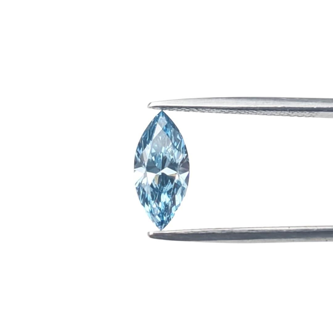 GIA zertifiziert 1,11CT HPHT VVS2 Marquise Brillantschliff Natürlicher Blauer Diamant (Marquiseschliff) im Angebot