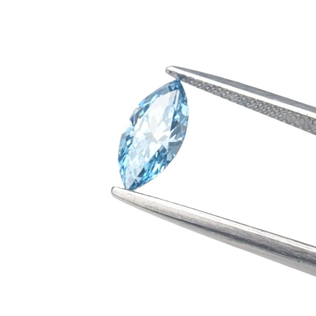 GIA zertifiziert 1,11CT HPHT VVS2 Marquise Brillantschliff Natürlicher Blauer Diamant im Zustand „Neu“ im Angebot in New York, NY