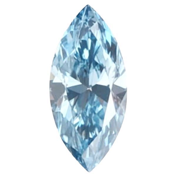 GIA zertifiziert 1,11CT HPHT VVS2 Marquise Brillantschliff Natürlicher Blauer Diamant im Angebot