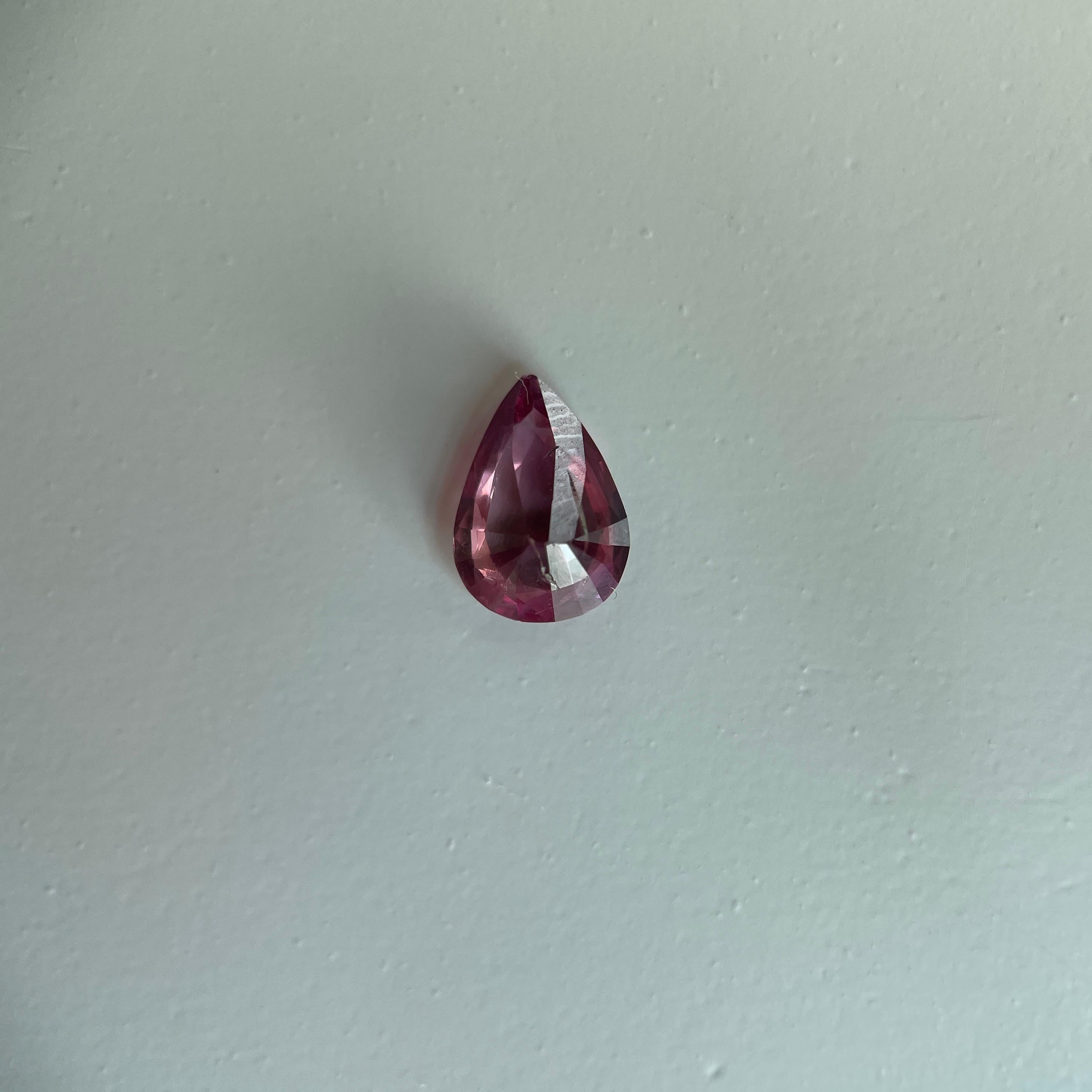 Zaffiro rosa certificato GIA da 1,11 carati - Riscaldato (8,07x5,73x3,53 mm) in vendita 4