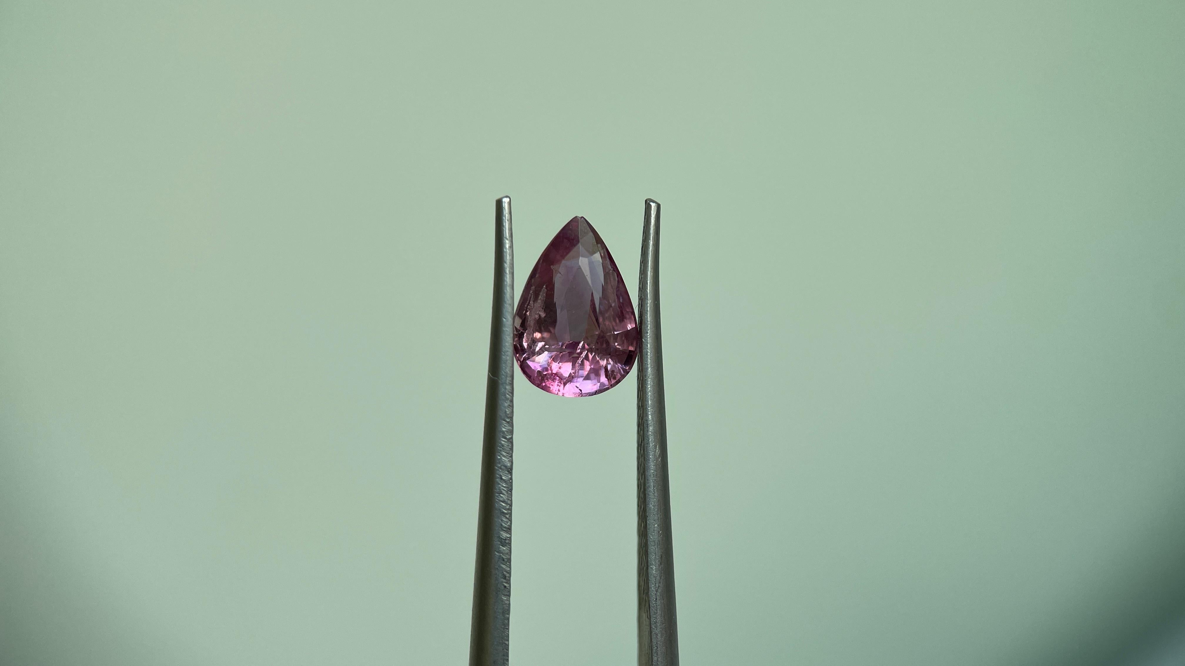 Zaffiro rosa certificato GIA da 1,11 carati - Riscaldato (8,07x5,73x3,53 mm) In condizioni Nuovo in vendita a Singapore, SG
