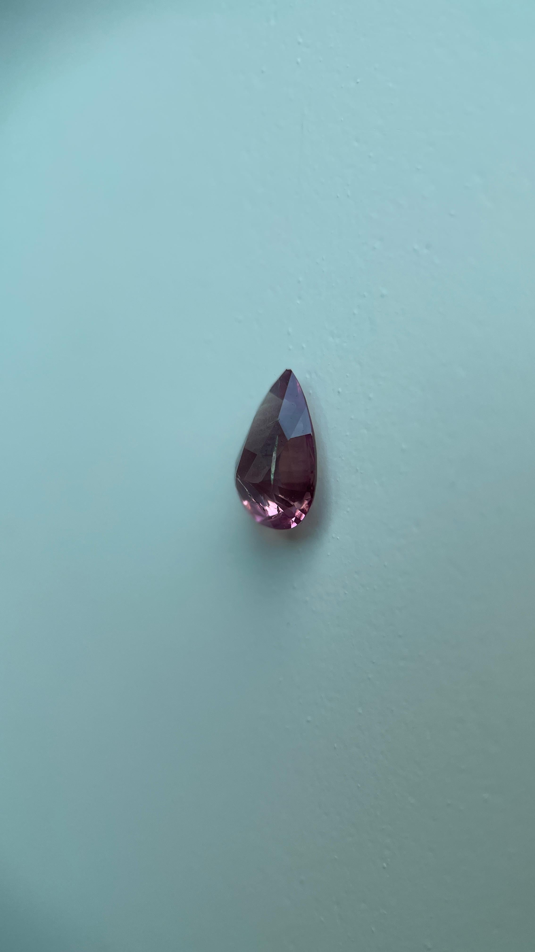 Zaffiro rosa certificato GIA da 1,11 carati - Riscaldato (8,07x5,73x3,53 mm) in vendita 3