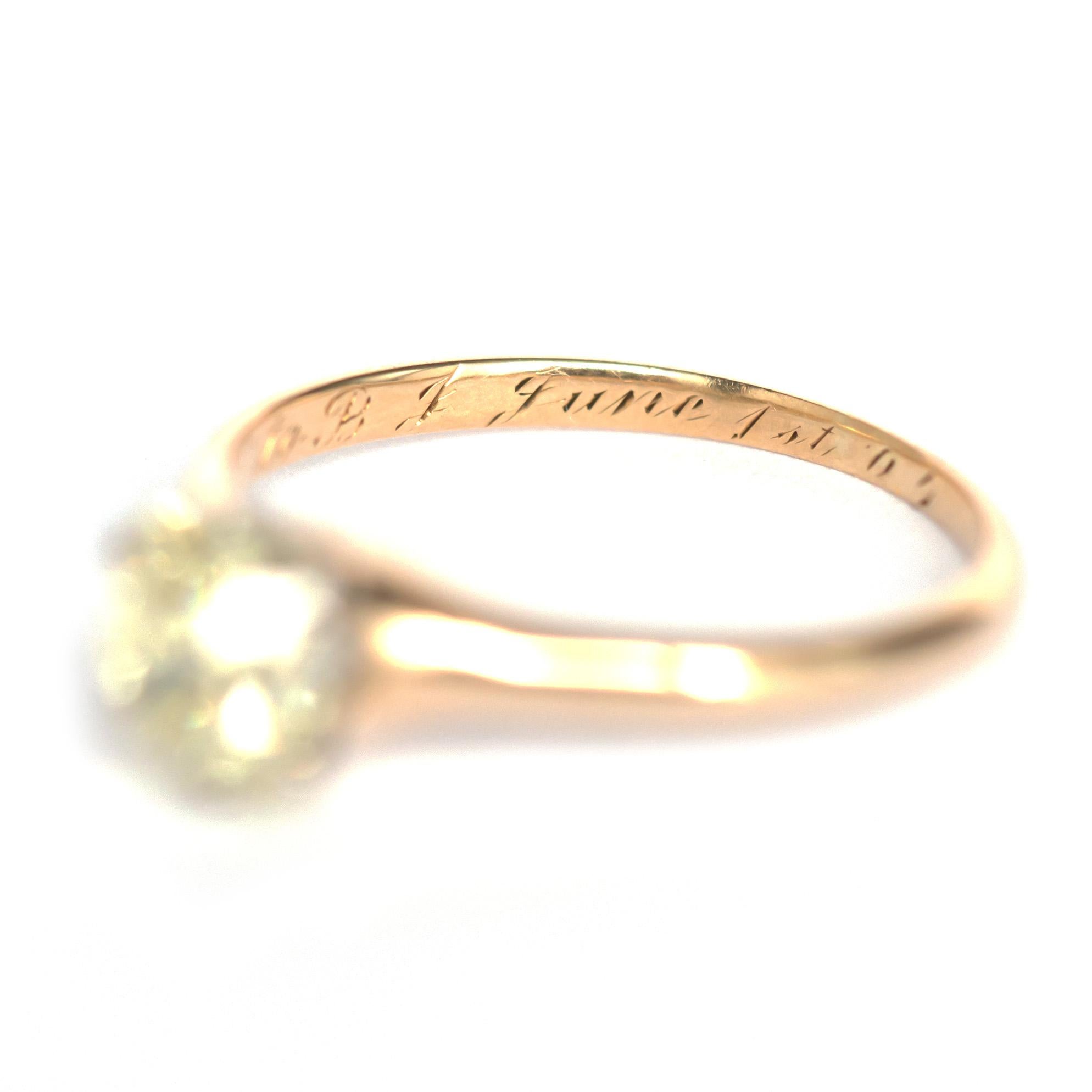 Women's or Men's GIA Certified 1.12 Carat Diamond Yellow Gold Engagement Ring