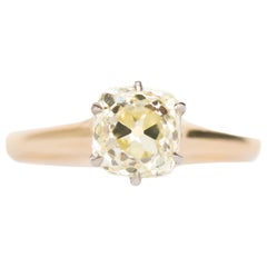 GIA Certified 1.12 Carat Diamond Yellow Gold Engagement Ring
