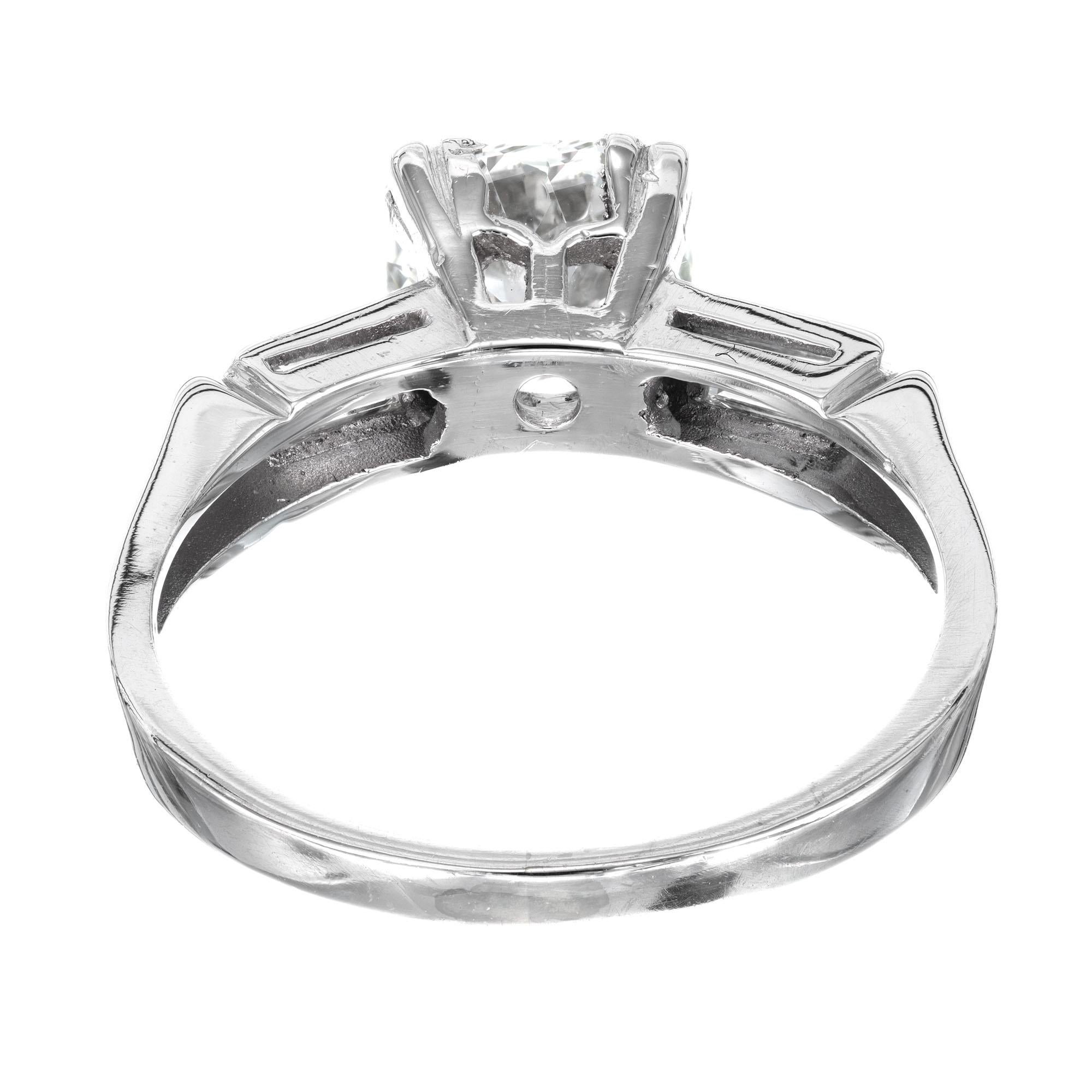 Women's or Men's GIA Certified 1.12 Carat Light Yellow Diamond Platinum Engagement Ring For Sale