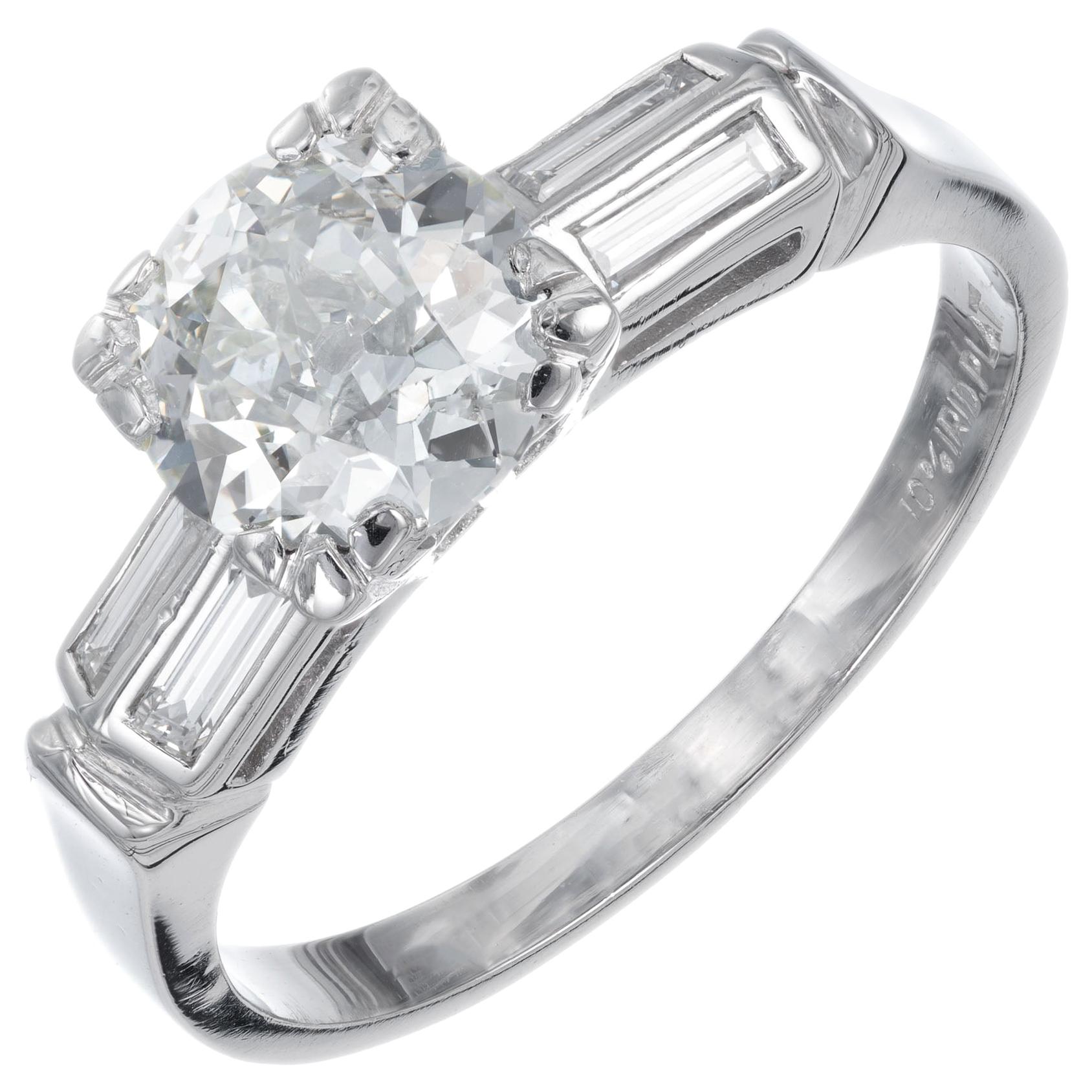 GIA Certified 1.12 Carat Light Yellow Diamond Platinum Engagement Ring