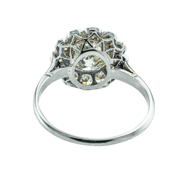 GIA Certified 1.12 Carat Old European Cut Diamond Platinum Engagement Ring For Sale 2