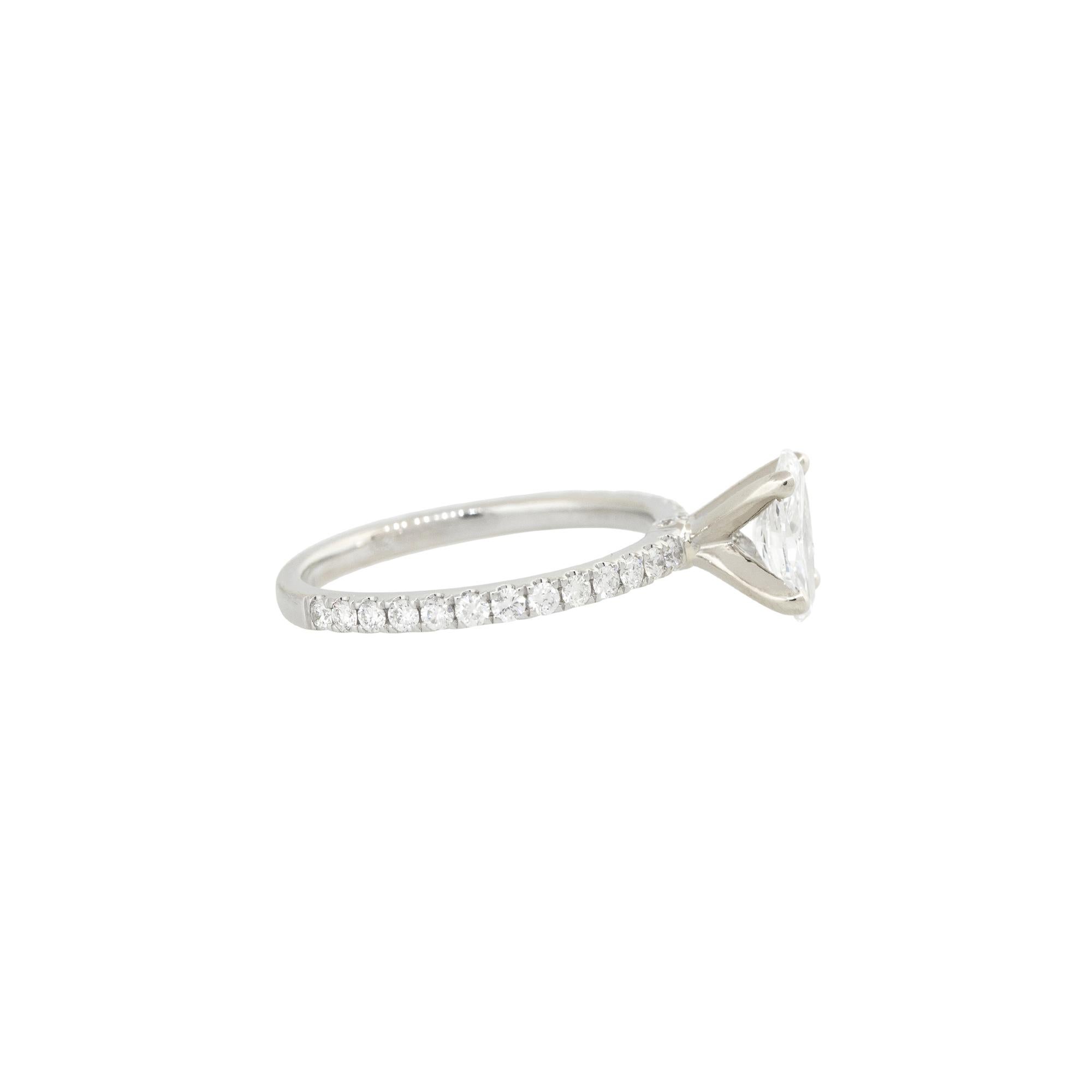 Modern GIA Certified 1.12 Carat Oval Diamond Engagement Ring 18 Karat in Stock For Sale