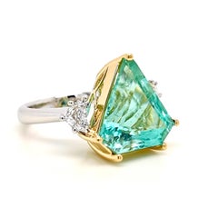 GIA zertifiziert 11,23 Karat Paraiba Turmalin Fancy Diamond Weiß und Gelb Ring