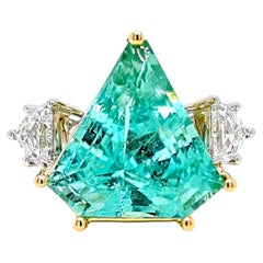 GIA zertifiziert 11,23 Karat Paraiba Turmalin Fancy Diamond Weiß und Gelb Ring