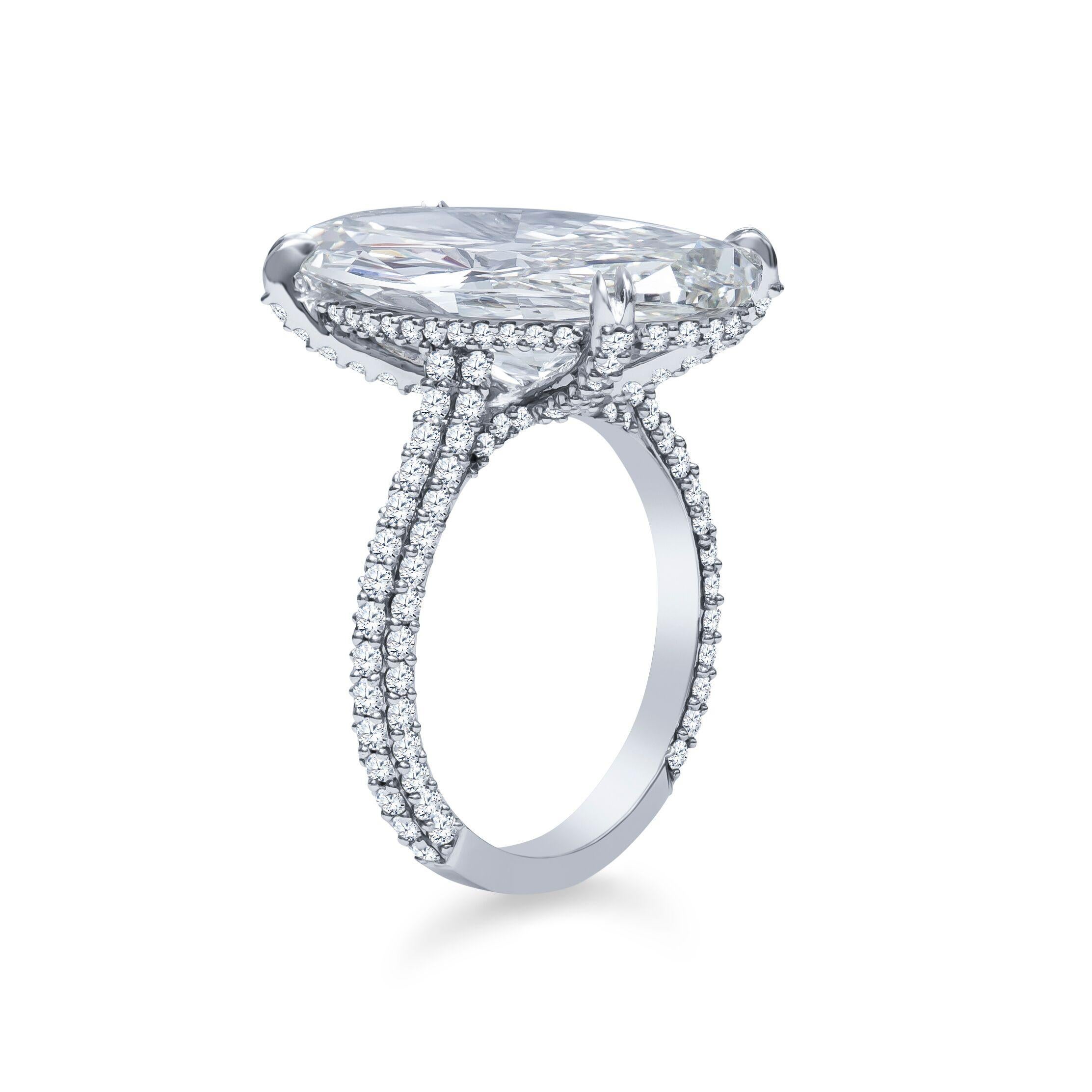 
Amazing Estate 11.26 CTW Oval Diamond Platinum Engagement Ring, that we just purchased from a local estate of prominent family. This is an amazing stone! Look at the measurement! Wow! It looks like a 15 carat due to its amazingly spready