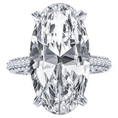 GIA Certified 11.26 Carat Oval Shaped Diamond Platinum Engagement Ring