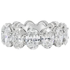 GIA zertifiziert 11,27 Karat Ovalschliff Diamant Ewigkeits-Ehering