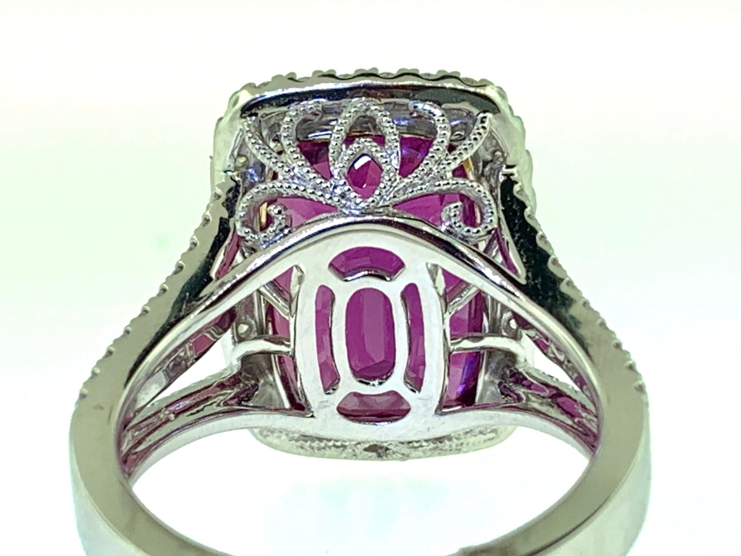 GIA Certified 11.27 Carat Purple Sapphire and Diamond Ring In New Condition In Great Neck, NY