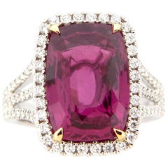 GIA Certified 11.27 Carat Purple Sapphire and Diamond Ring