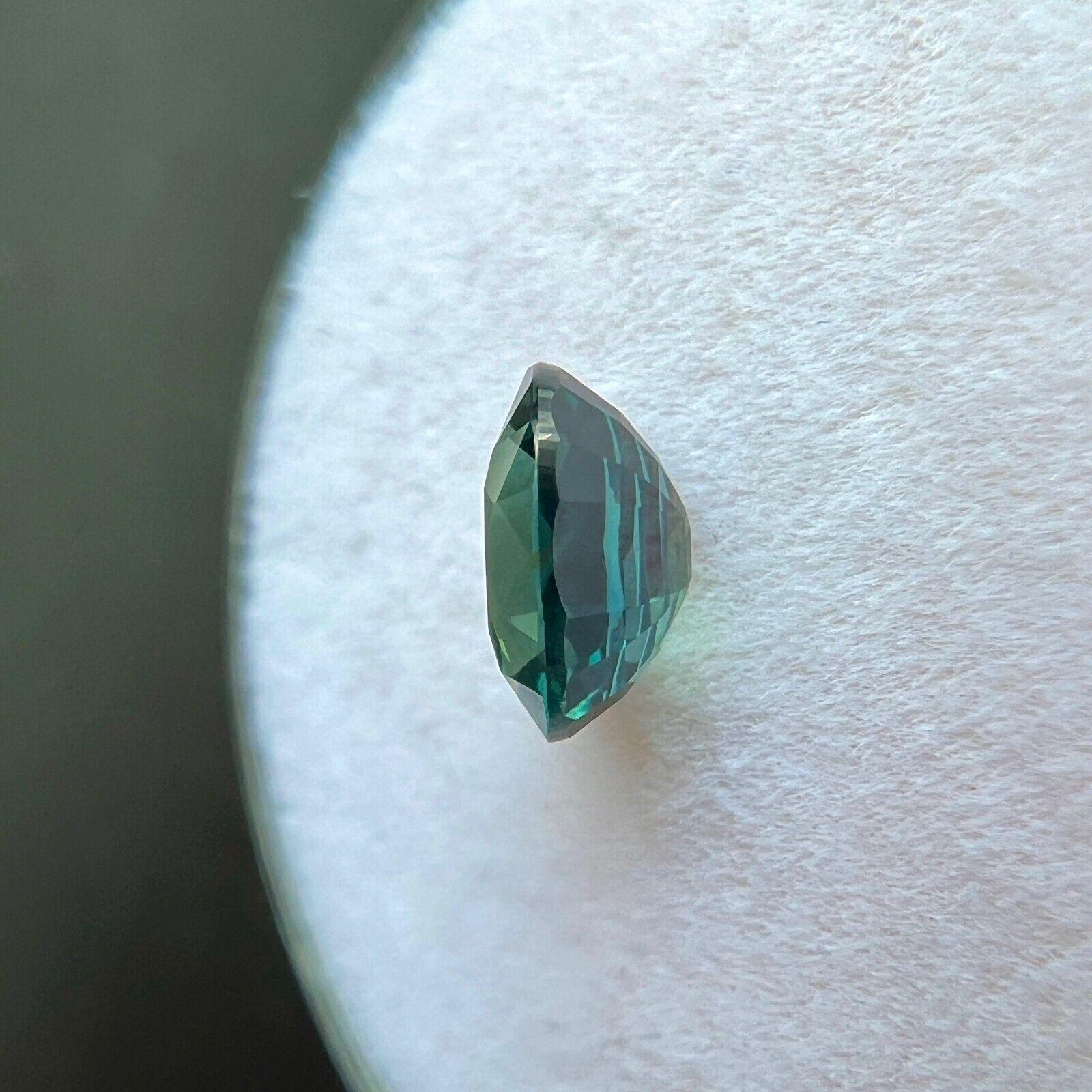 Zafiro Natural Azul Verde Certificado GIA 1,12ct 6,7x5,2mm Talla Ovalada Sin Tratar VS en venta 1